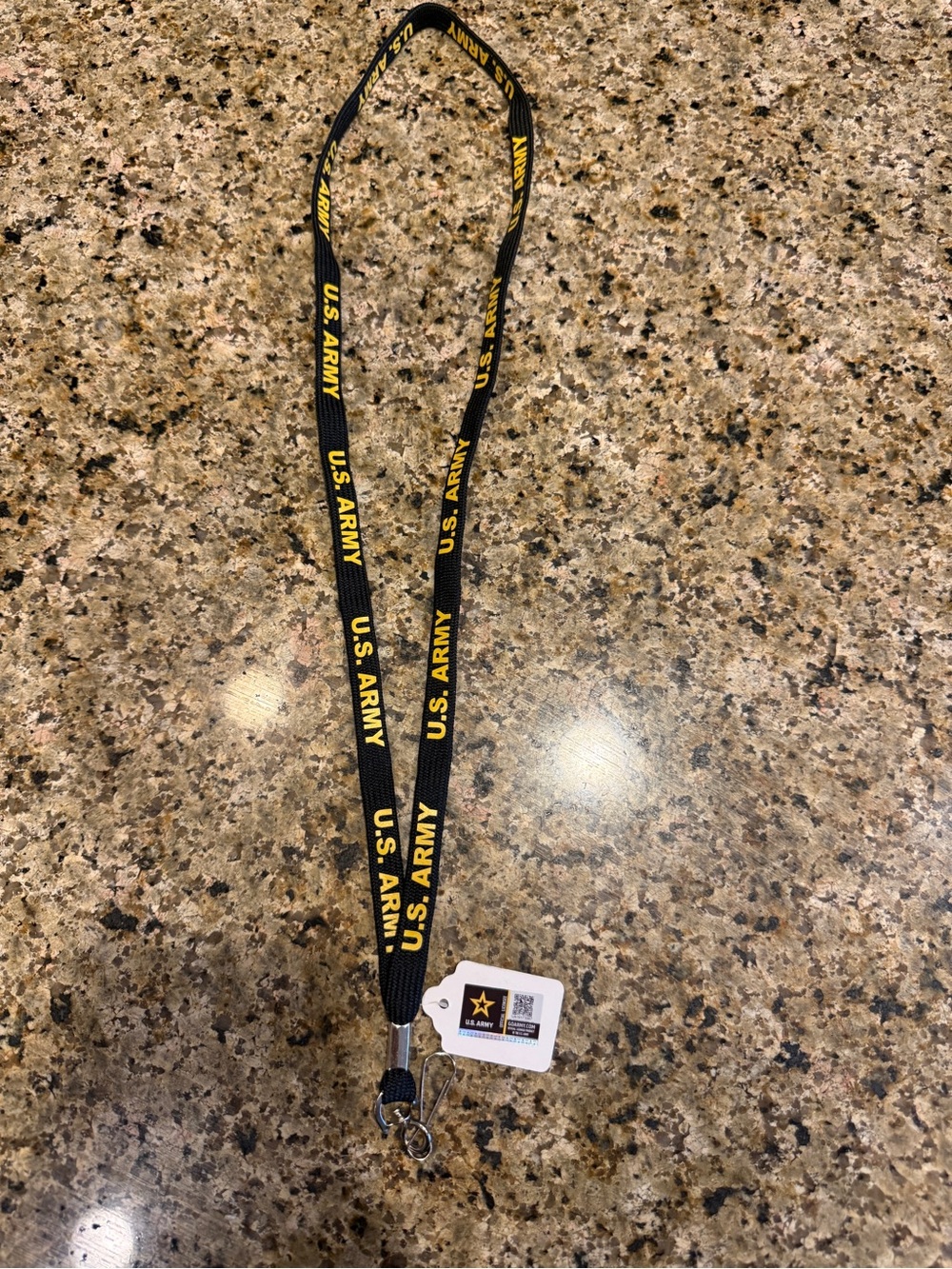 U.S. Army Black & Yellow  Lanyard